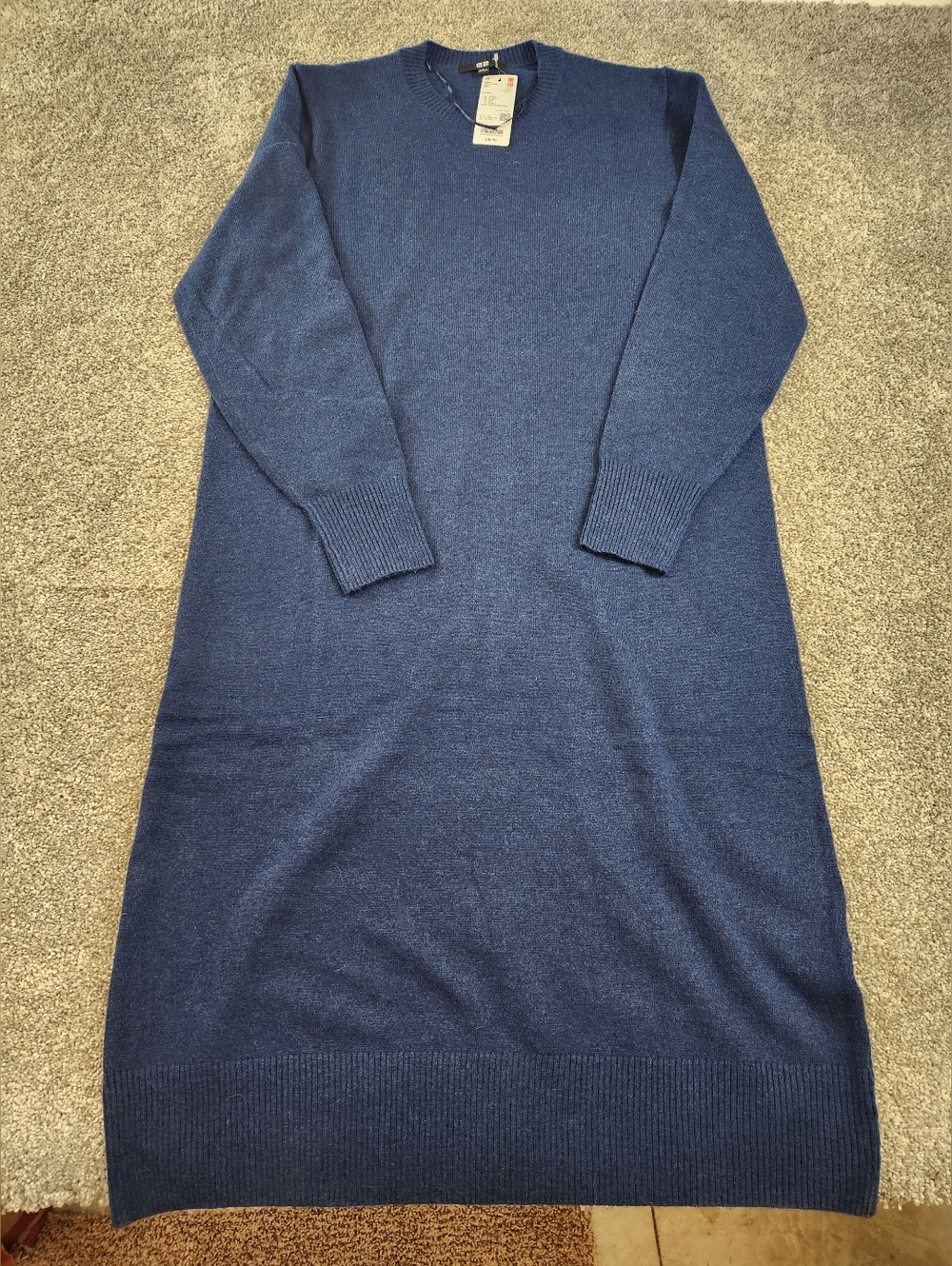 Uniqlo Souffle Yarn Dress Blue Size Large